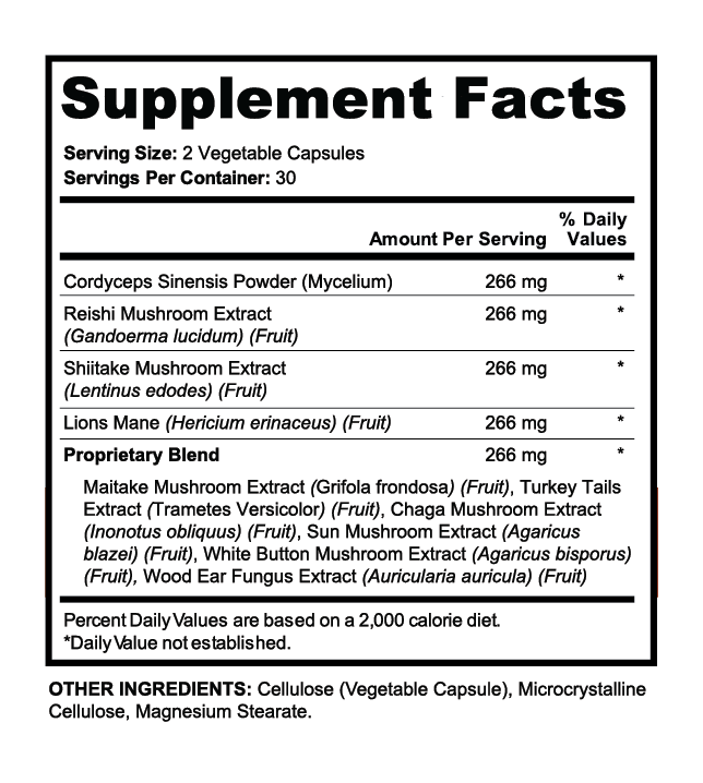 Mushroom Complex — Supplement Facts Label
